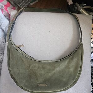 Michael Kors Olive Green Suede Shoulder Hobo